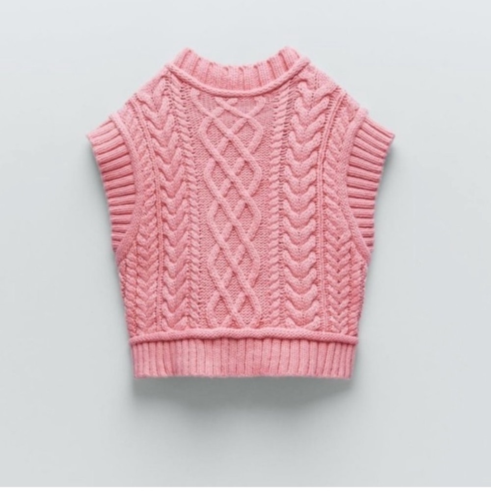 Cable knit sweater vest